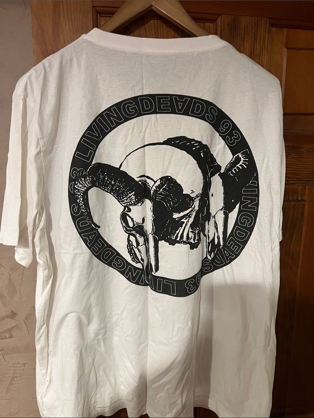 All Saints White Short-Sleeve Tee with Black Ram Graphic - Picture 3 of 3